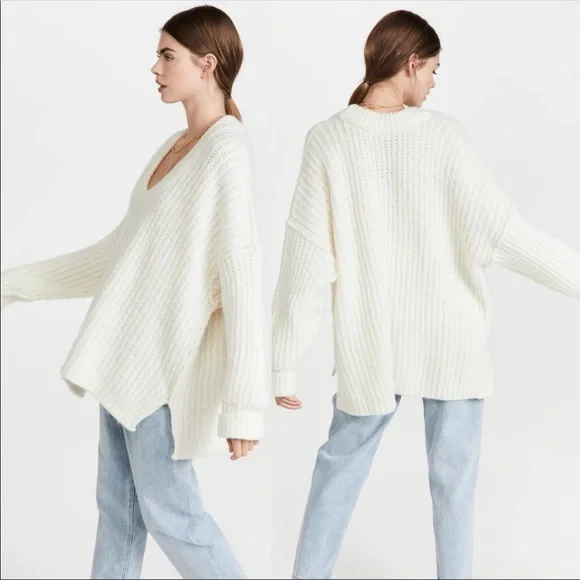 #58 New! Free People Blue Bell Chunky Oversized SweaterNWT - Picture 4 of 8
